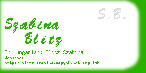 szabina blitz business card